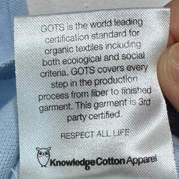 Knowledge Cotton Apparel NWOT Pale Blue Unisex Classic Polo Shirt Size Medium - Picture 11 of 11